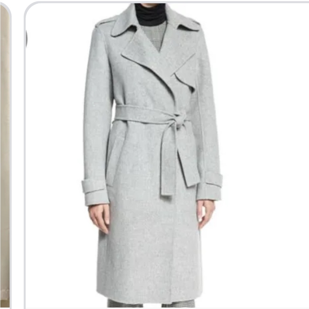 Gorgeous /soft Theory Gray Belted Trench Coat- This coat has never been worn . 💕